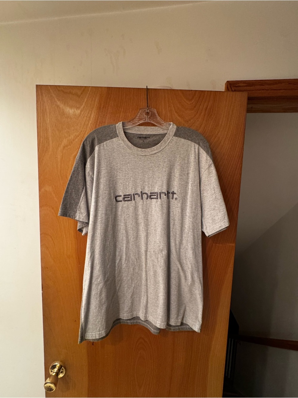 Carhartt WIP Two-Tone Grey Short-Sleeve Logo Tee